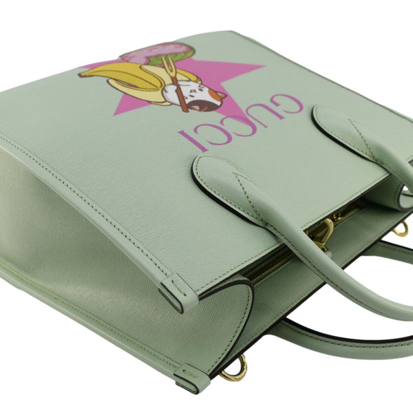 GUCCI Bananya Print Small Leater Tote Bag Green 659983