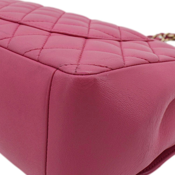 CHANEL Mademoiselle Chic Flap Medium Leather Shoulder Bag Pink