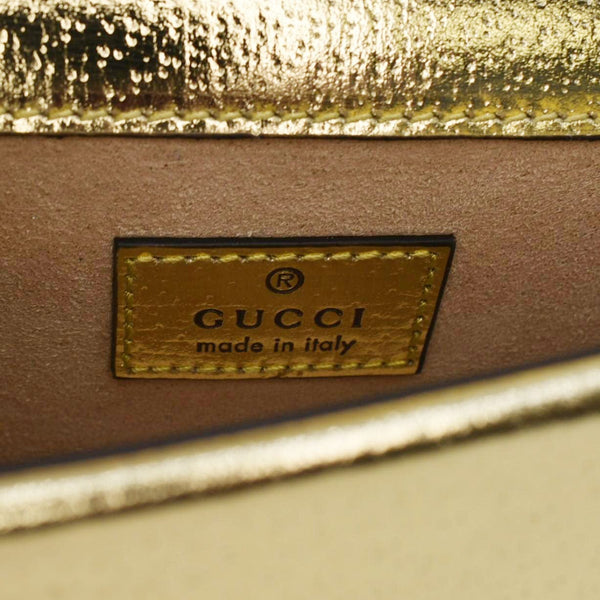 GUCCI Dionysus Super Mini Metallic Leather Crossbody Bag Gold 476432