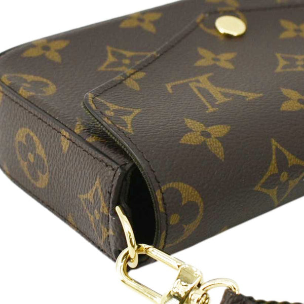 LOUIS VUITTON Felicie Strap & Go Monogram Canvas Crossbody Bag Brown