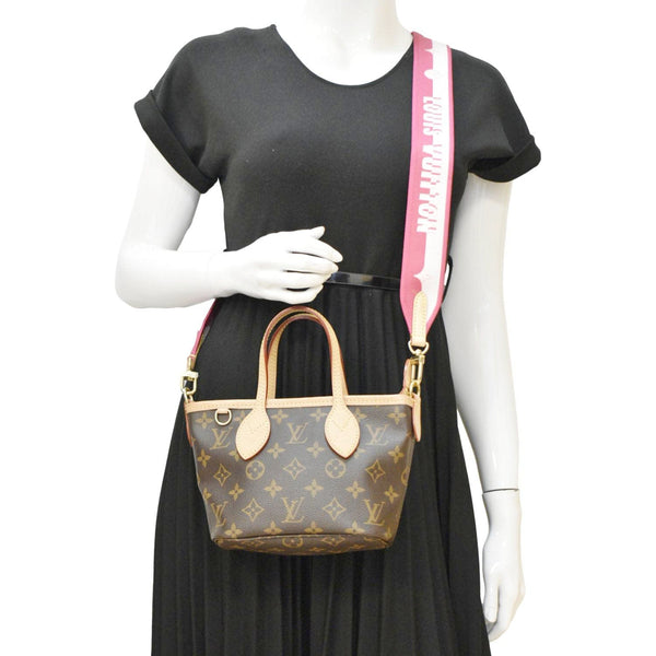 LOUIS VUITTON Neverfull BB Monogram Canvas Tote Shoulder Bag Brown