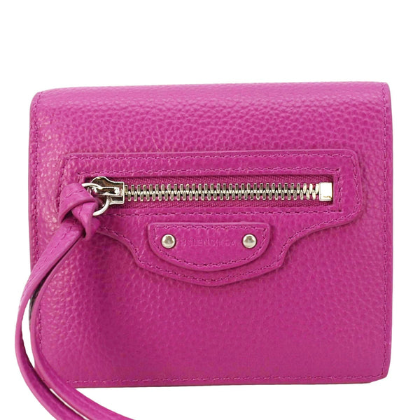 BALENCIAGA Neo Classic Mini Leather Wallet Pink