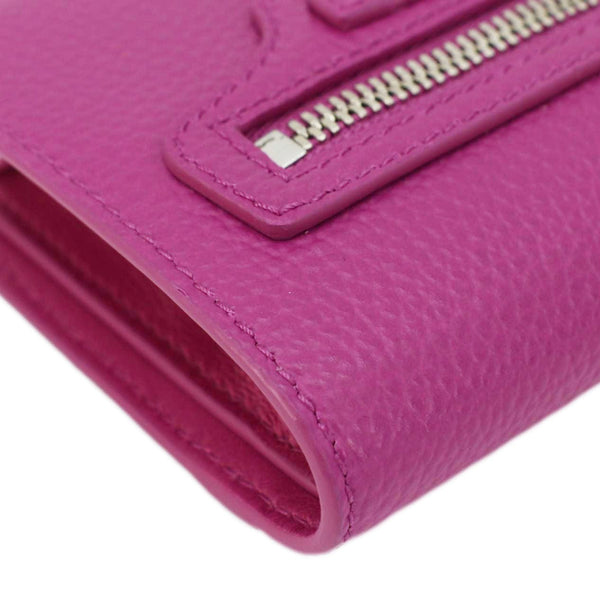 BALENCIAGA Neo Classic Mini Leather Wallet Pink