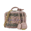 Chanel Filigree CC Small Vanity Case Tweed Shoulder Bag Pink