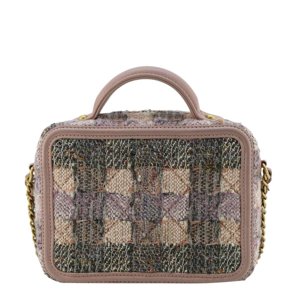 Chanel Filigree CC Small Vanity Case Tweed Shoulder Bag Pink