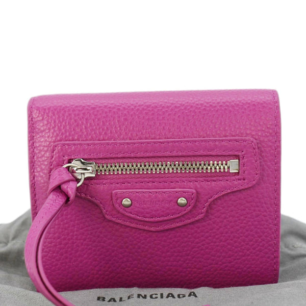 BALENCIAGA Neo Classic Mini Leather Wallet Pink