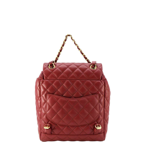 CHANEL Urban Spirit Quilted Leather Backpack Bag Red