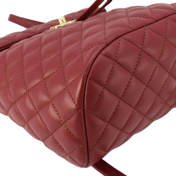 CHANEL Urban Spirit Quilted Leather Backpack Bag Red