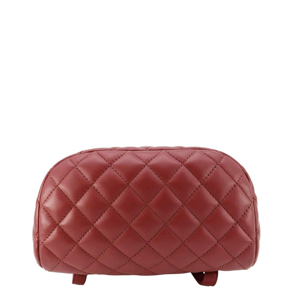 CHANEL Urban Spirit Quilted Leather Backpack Bag Red