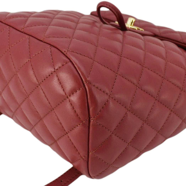 CHANEL Urban Spirit Quilted Leather Backpack Bag Red