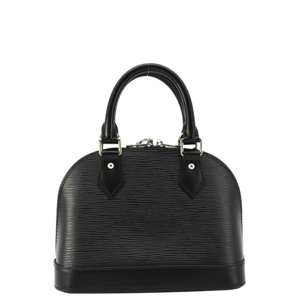 LOUIS VUITTON Alma BB Epi Leather Satchel Bag Black