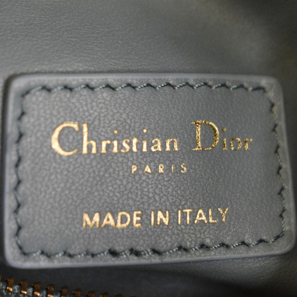 CHRISTIAN DIOR Diortravel Calfskin Macrocannage Clutch bag Blue