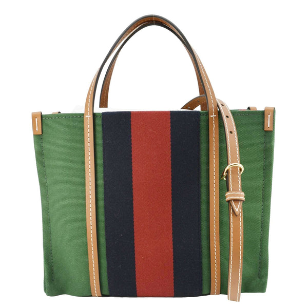 GUCCI GG Interlocking Canvas Web Tote Bag Tri Color Green 727728