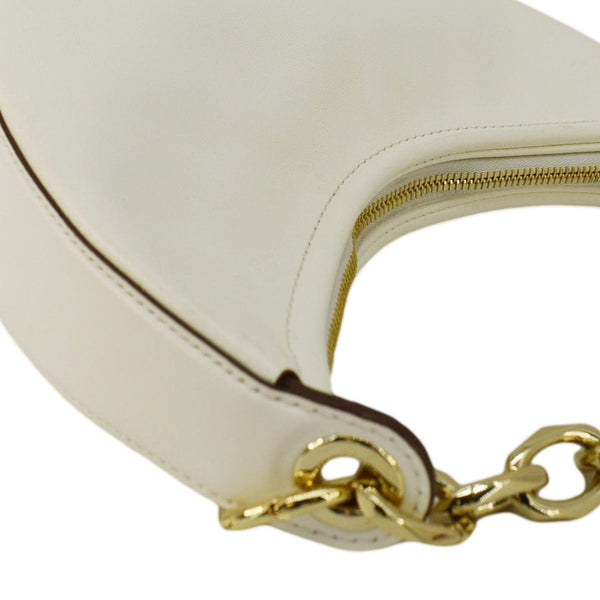 VALENTINO VLogo Moon Mini Nappa Leather Hobo Bag White