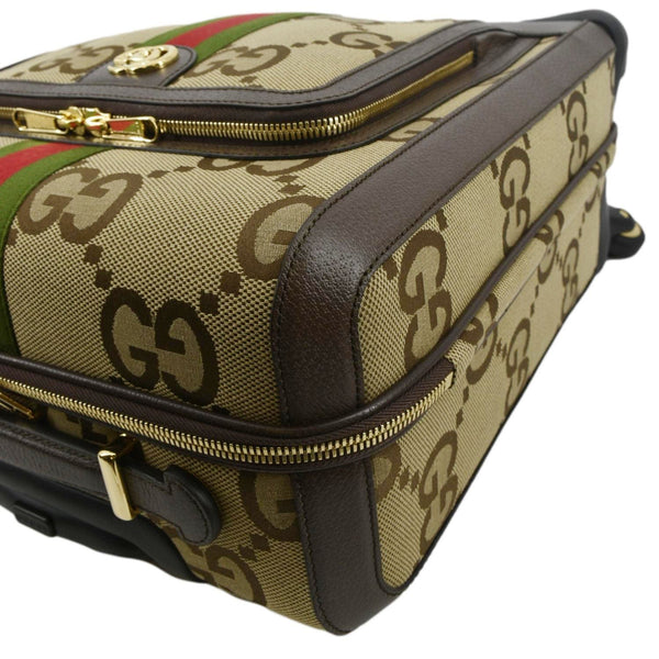 GUCCI Small Cabin Trolley Jumbo GG Supreme Canvas Travel Bag Beige 693646