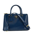 PRADA Galleria Double-Zip Mini Saffiano Leather Tote Bag Blue