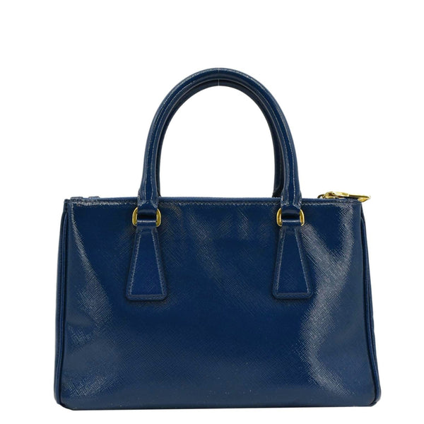 PRADA Galleria Double-Zip Mini Saffiano Leather Tote Bag Blue