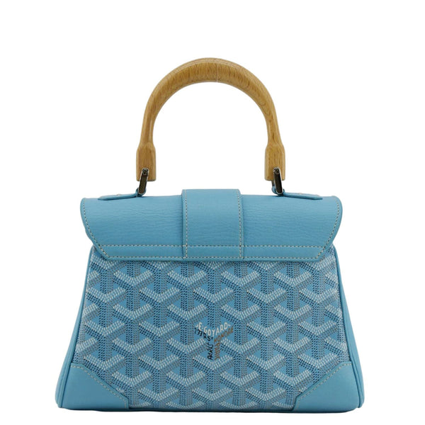 GOYARD Saigon Mini Chevron Print Coated Canvas Top Handle Shoulder Bag Blue