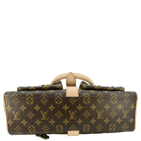 LOUIS VUITTON Manhattan GM Monogram Canvas Satchel Bag Brown