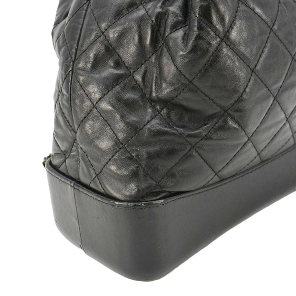 CHANEL Gabrielle Quilted Aged Calfskin Leather Backpack Bag Black