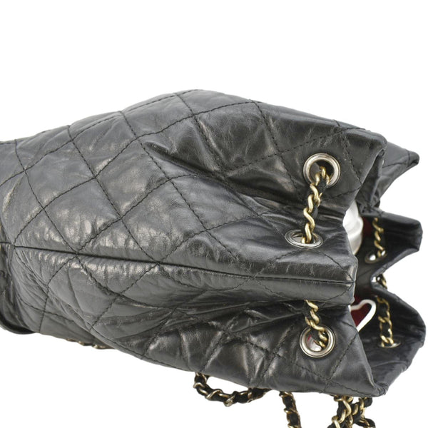 CHANEL Gabrielle Quilted Aged Calfskin Leather Backpack Bag Black