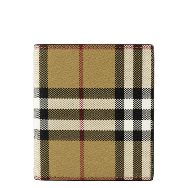 BURBERRY Check Leather Bifold Wallet Beige