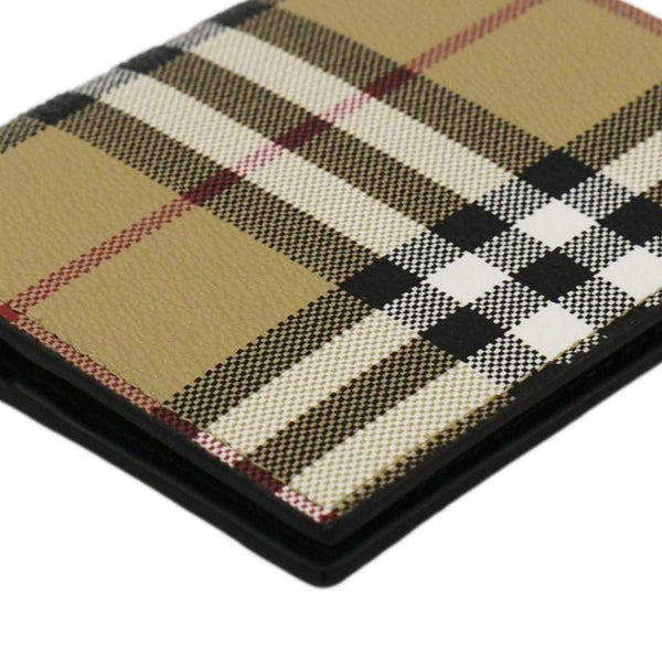 BURBERRY Check Leather Bifold Wallet Beige