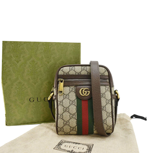 GUCCI Ophidia Small GG Canvas Messenger Bag Brown 598127