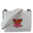 LOUIS VUITTON Twist PM Epi Leather Crossbody Bag White