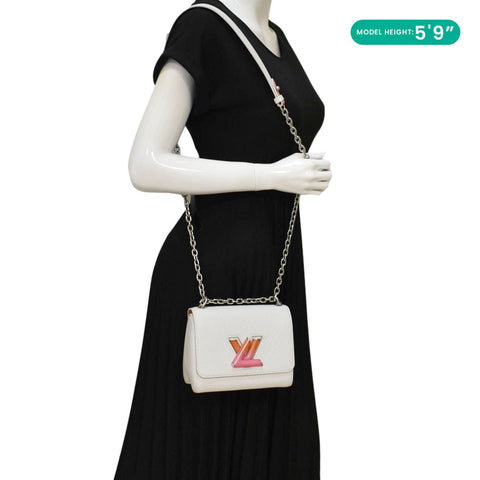 LOUIS VUITTON Twist PM Epi Leather Crossbody Bag White