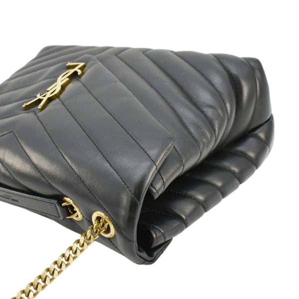 YVES SAINT LAURENT Loulou Medium Quilted Leather Crossbody Bag Black