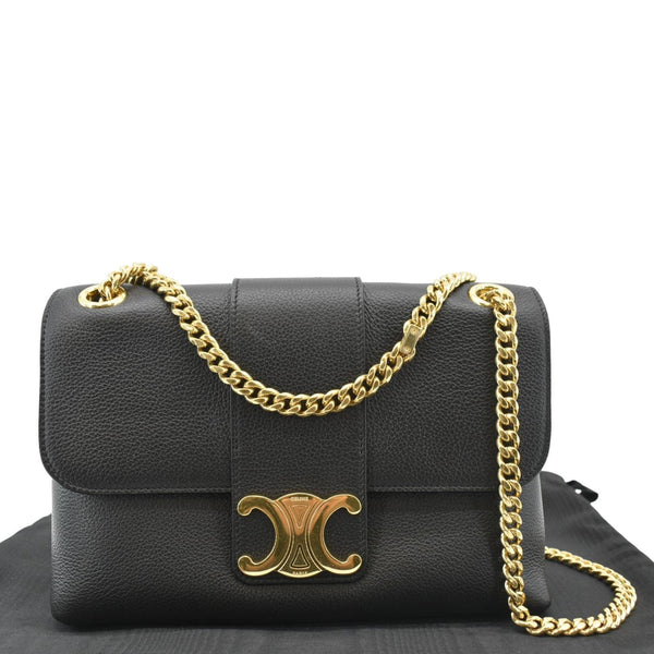 CELINE Victoire Medium Leather Shoulder Bag Black