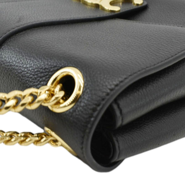 CELINE Victoire Medium Leather Shoulder Bag Black