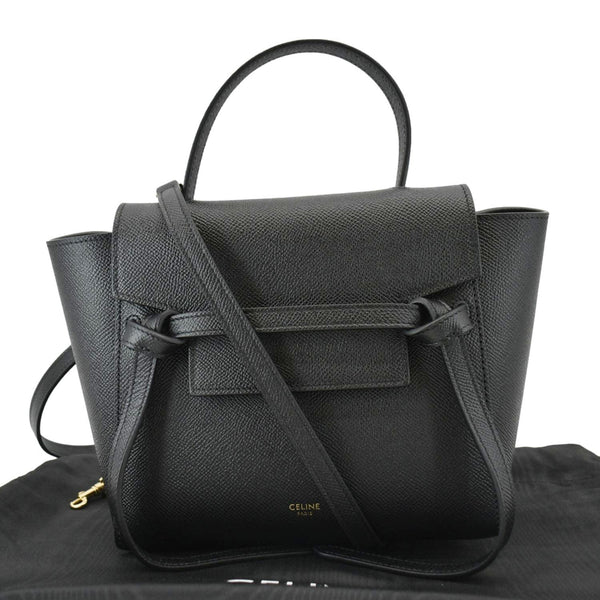 CELINE Nano Belt Grained Leather Shoulder Bag Black