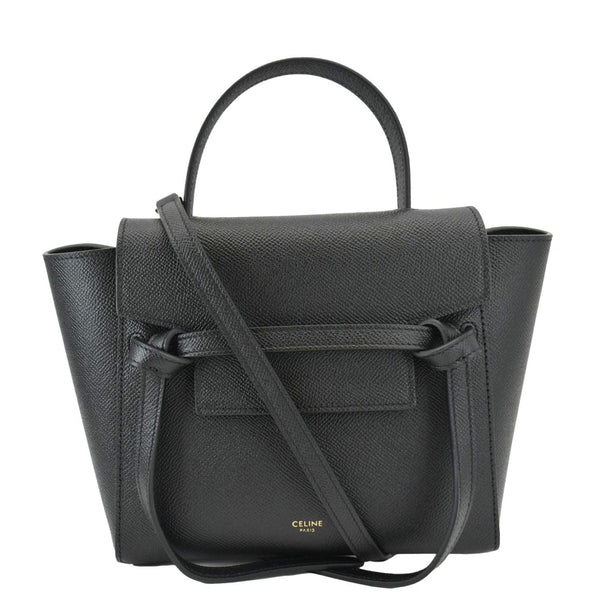 CELINE Nano Belt Grained Leather Shoulder Bag Black