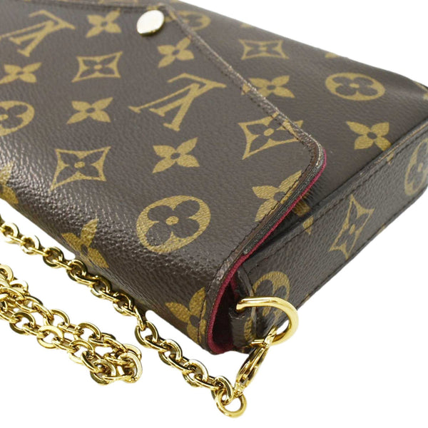 LOUIS VUITTON Felicie Pochette Monogram Canvas Crossbody Bag Brown