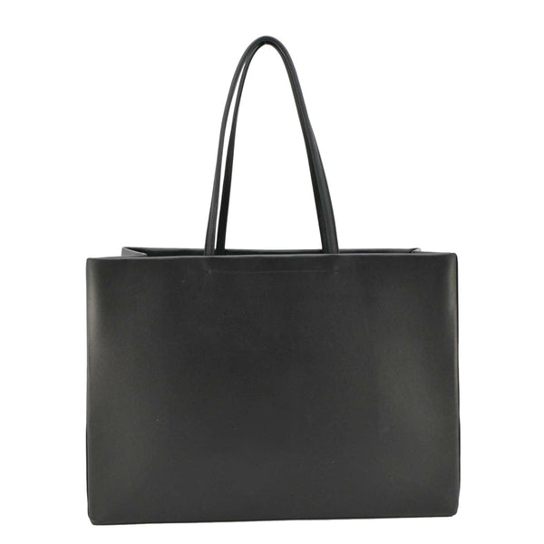 TIFFANY & CO Leather Tote Shopping Bag Black