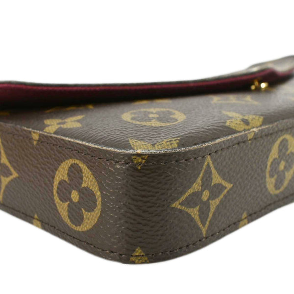 LOUIS VUITTON Felicie Pochette Monogram Canvas Crossbody Bag Brown