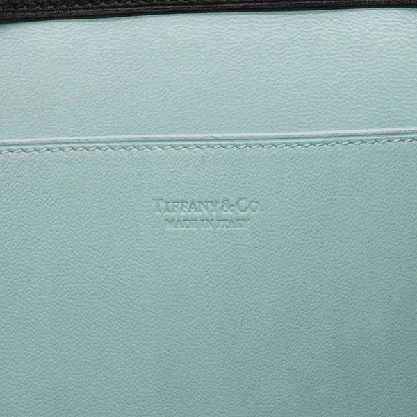 TIFFANY & CO Leather Tote Shopping Bag Black