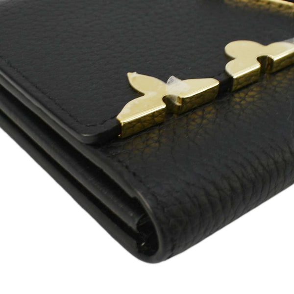 LOUIS VUITTON Capucines Crown Flowers Taurillon Leather Wallet Black