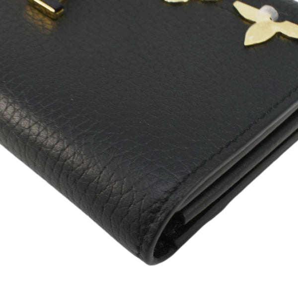 LOUIS VUITTON Capucines Crown Flowers Taurillon Leather Wallet Black