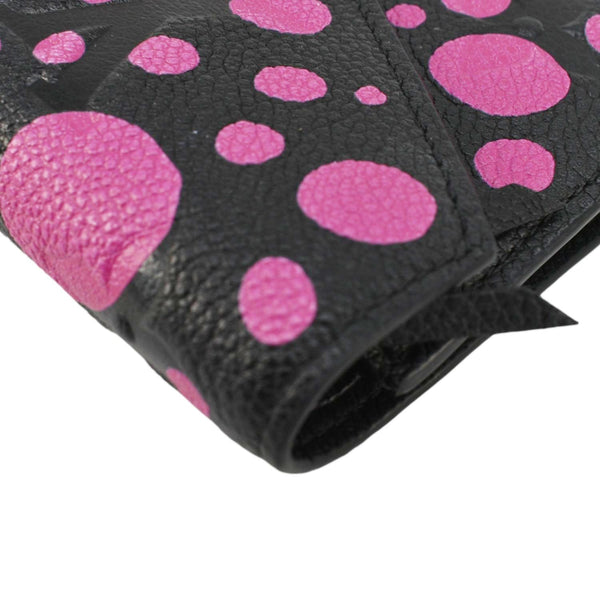 LOUIS VUITTON LV X YK Victorine Polka Dot Monogram Empreinte Leather Wallet Fuchsia