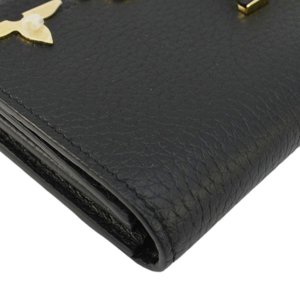 LOUIS VUITTON Capucines Crown Flowers Taurillon Leather Wallet Black