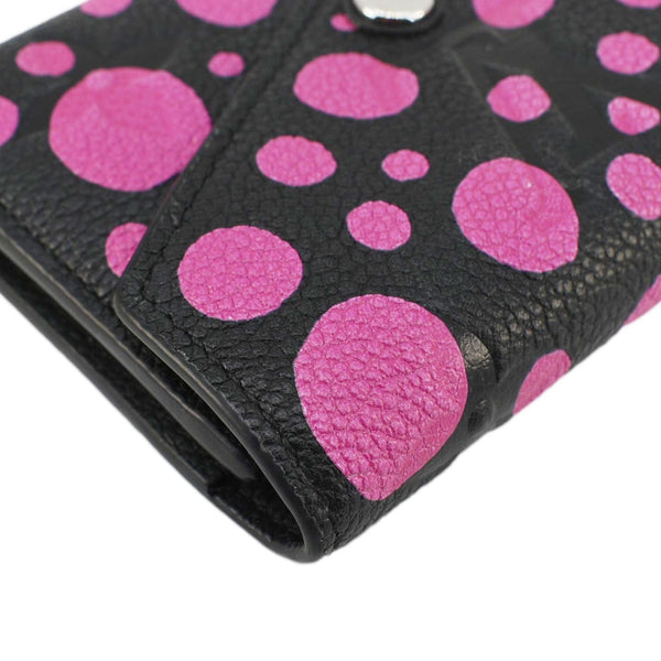 LOUIS VUITTON LV X YK Victorine Polka Dot Monogram Empreinte Leather Wallet Fuchsia