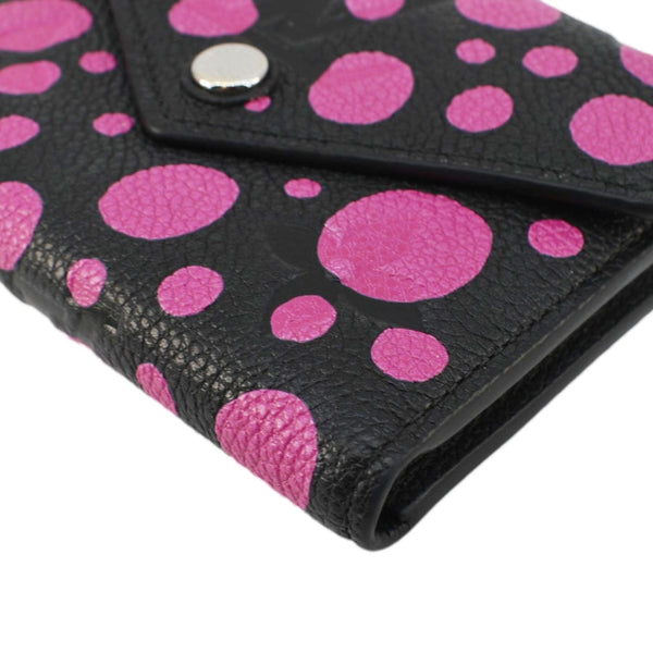 LOUIS VUITTON LV X YK Victorine Polka Dot Monogram Empreinte Leather Wallet Fuchsia