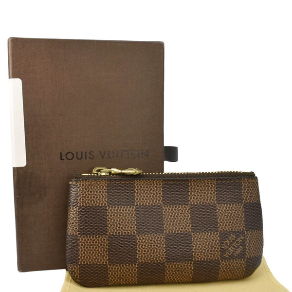 LOUIS VUITTON Key Cles Damier Ebene Pouch Brown