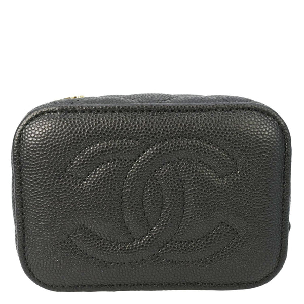 CHANEL Coco Casino Mini Quilted Caviar Leather Vanity Case Black