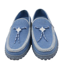 LOUIS VUITTON LV Racer Moccasin Perforated Leather Loafers Light Blue US 10.5