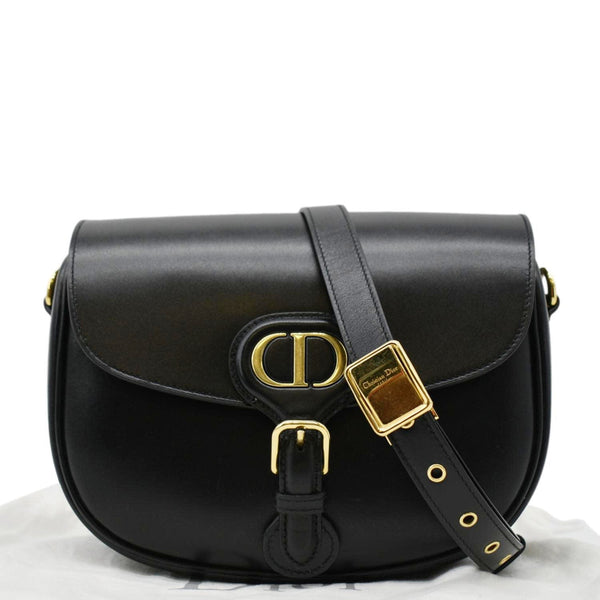 CHRISTIAN DIOR Bobby Medium Calfskin Leather Shoulder Bag Black