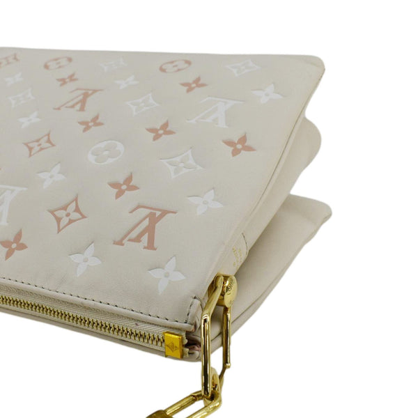 LOUIS VUITTON Coussin PM Monogram Embossed Leather Shoulder Bag Off White